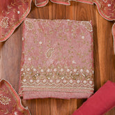 Crush Shimmer Pink Unstitched Suit